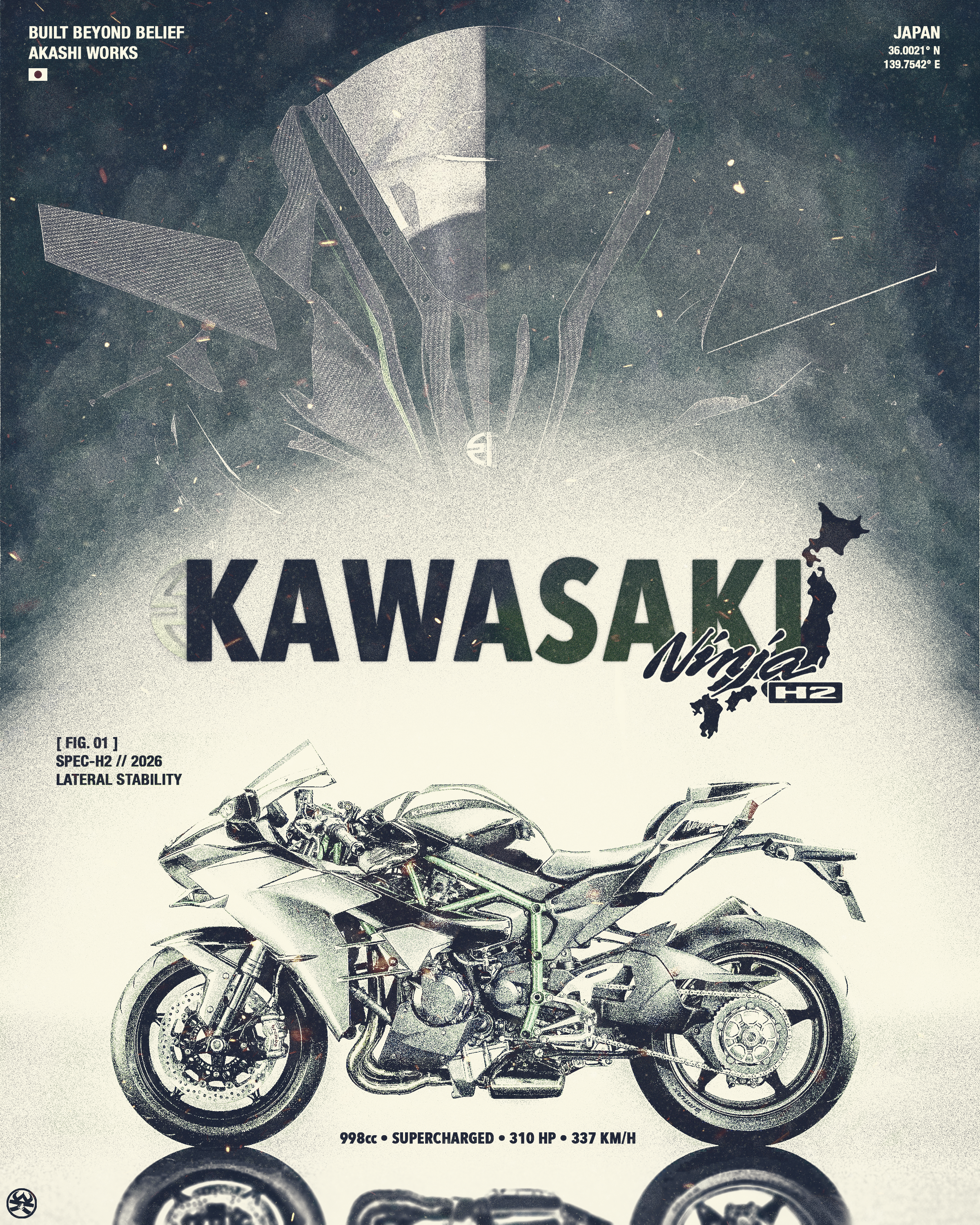 Kawasaki Ninja H2: Built Beyond Belief - Art Print